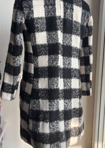 Checkered Wool Blend Coat