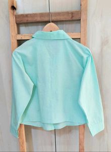 Light Green Embroidery Cotton Shirt Size-36-38