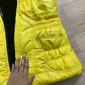 Yellow Puffer Vest Jacket.