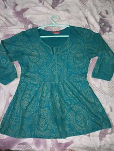Teal Paisley Blouse