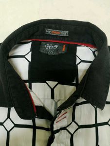 White Checked Black Shirt