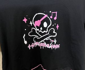 Playful Black Skull &amp; Bones Cropped Tee