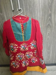 Party Wear Kurty With Embroidery