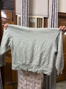 Zara Sage Green Turtleneck Sweater With Fleece