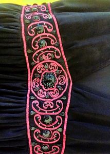 Black Mini Dress with Pink Embellishments