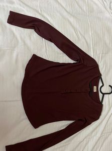 Brown  Long Sleeve Top