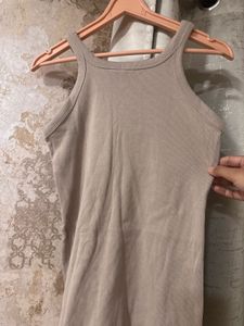 Brand New H&amp;M Beige  Ribbed Tank Dress
