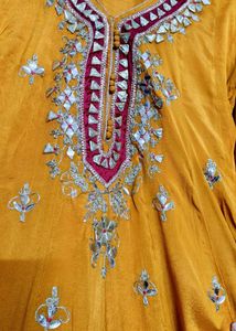 Festive embroidered Silk Ankarkali Dhoti Suit set