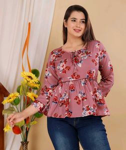 Pink Floral Peplum Top