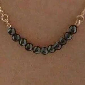 Minimalist Gold &amp; Hematite Bead Necklace