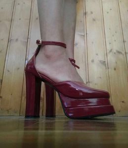 Burgundy Platform Heels