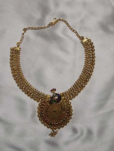 Gold Tone Peacock Necklace