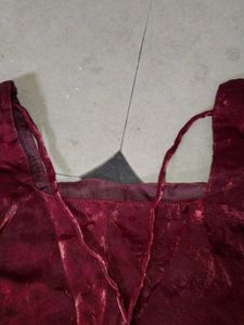 Elegant Maroon Velvet Dress