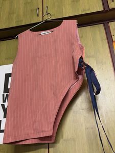 Pink Striped Sleeveless Top