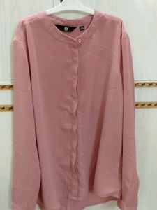 Very Pretty Pink Colour Formal Top With Mandarin[C