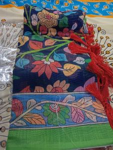 Pure Lenin Kalamkari Saree