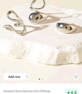 Silver Abstract ring stack