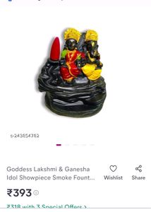 lakshmi vinayagar Idol with Backflow Fountain for Home Decor / Office Table etc
