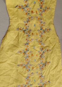 Yellow Embroidered sleeveless kashmiri work kurta