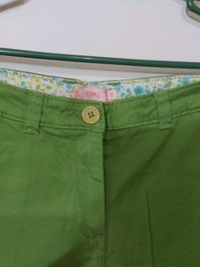 Green Coloured Low Waist Shorts.