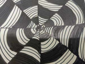 Abstract Black &amp; White Spiral Art