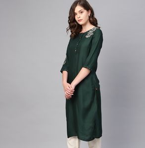 Bottle Green “W” Kurta
