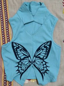 Blue Butterfly Top
