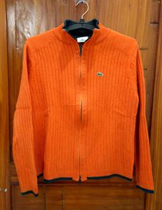 Lacoste Orange Knit Cardigan