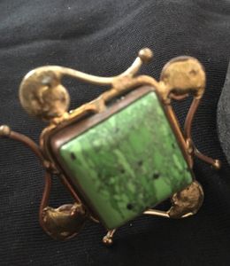 Vintage rustic gaspeite natural stone ring