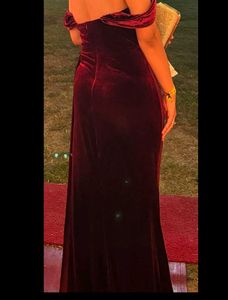 Elegant Velvet Off-Shoulder Gown