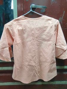 Peach Embroidered Top