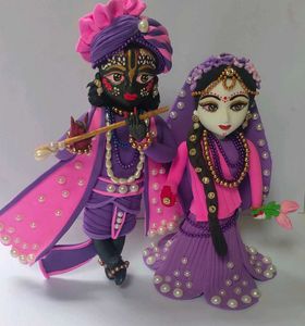 Radha Krishna Murti With Clay Craft