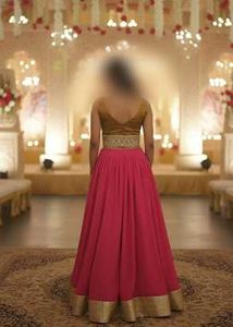 Mustard &amp; Pink Lehenga Choli Set