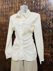Y2k Vintage Pintresty Fitted Off White Shirt