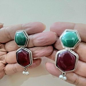 Attractive Ethenic Gemstone Dangle Earrings