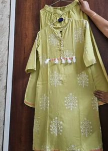 Neon Coloured Rayon Printed Kurta Plazo Set