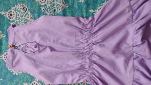 Combo Of Red And Purple Flowy Dresses
