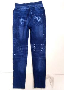 Rose Print Embellished Jeggings