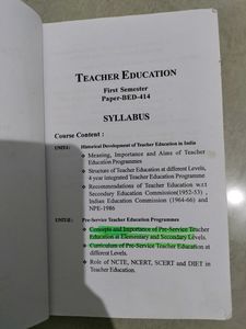 B.Ed 1st Semester Book