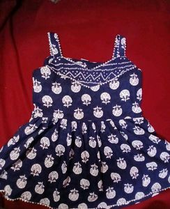 Blue & White Short Kurti With Patiyala Shalwar