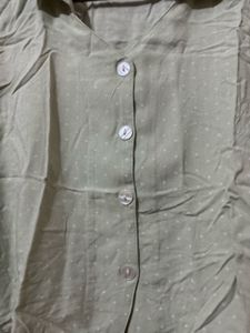 light sea green polka dot crop shirt