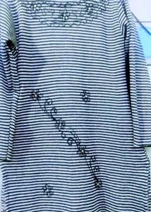 Striped Embellished knit kurta