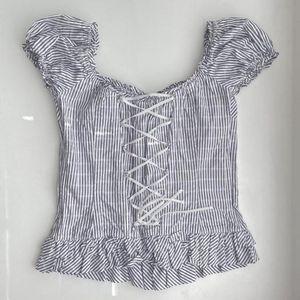 Y2K Milkmaid Corset Top | Puff Sleeve French Vinta