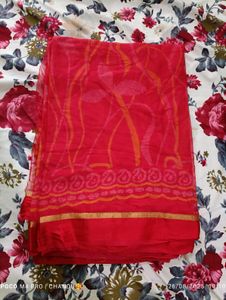Red Printed Saree