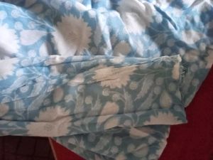 Chic Blue &amp; White Floral Pattern Mini Dress
