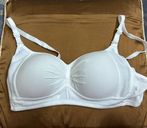 Comfortable White Cotton Bra