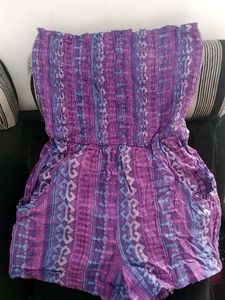 Purple Patterned Romper