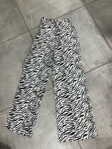 Zebra Print Wide Leg Pants