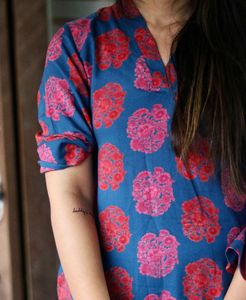 Floral Print Flared Sleeve Kurta With Trouser