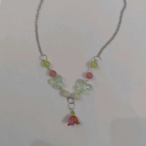 Red Tulip  Necklace And Earings